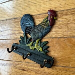 Vintage Cast Iron Rooster Key Hook